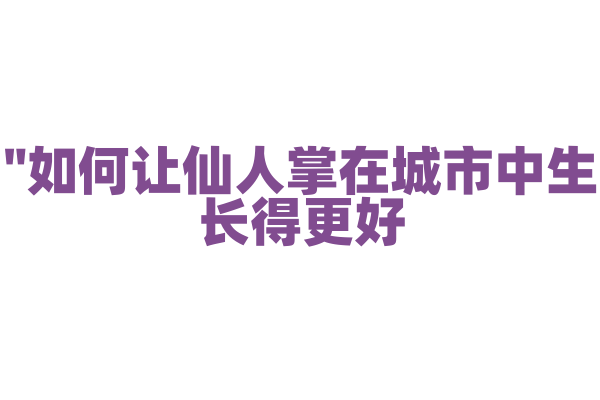 "如何让仙人掌在城市中生长得更好?"